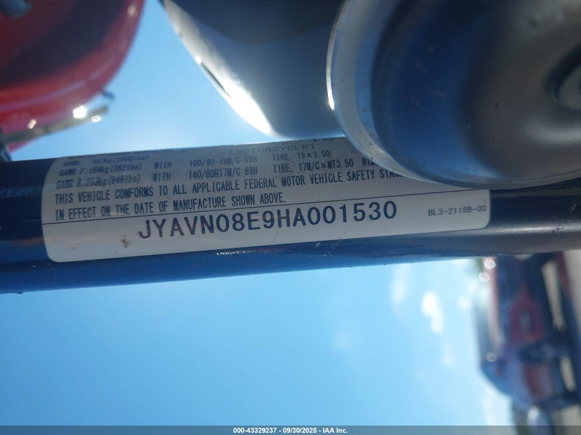 2017 YAMAHA SCR950 JYAVN08E9HA001530