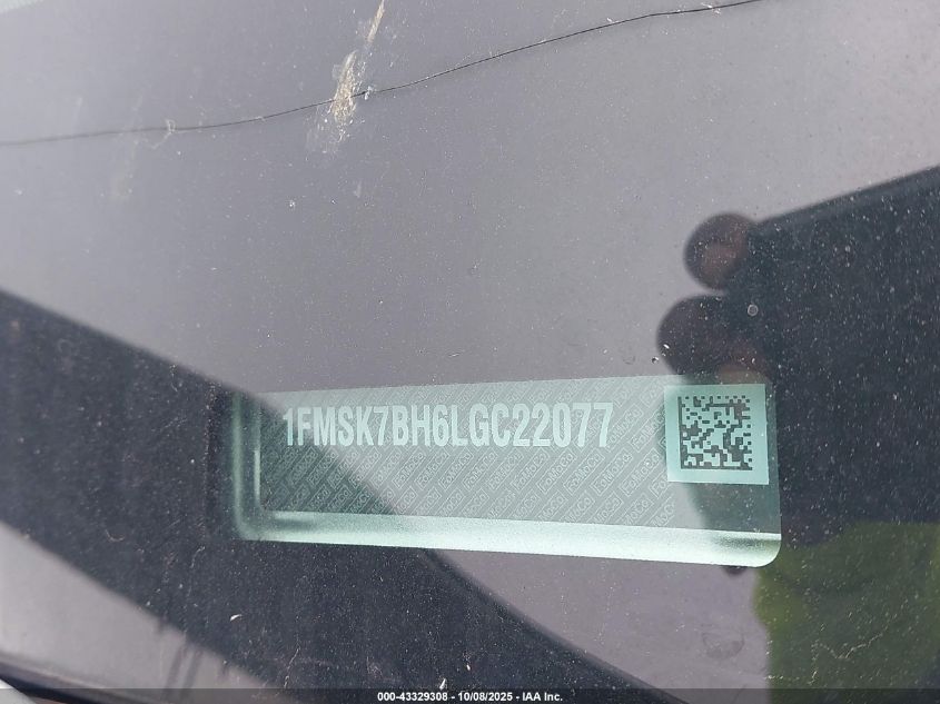 2020 Ford Explorer VIN: 1FMSK7BH6LGC22077 Lot: 43329308