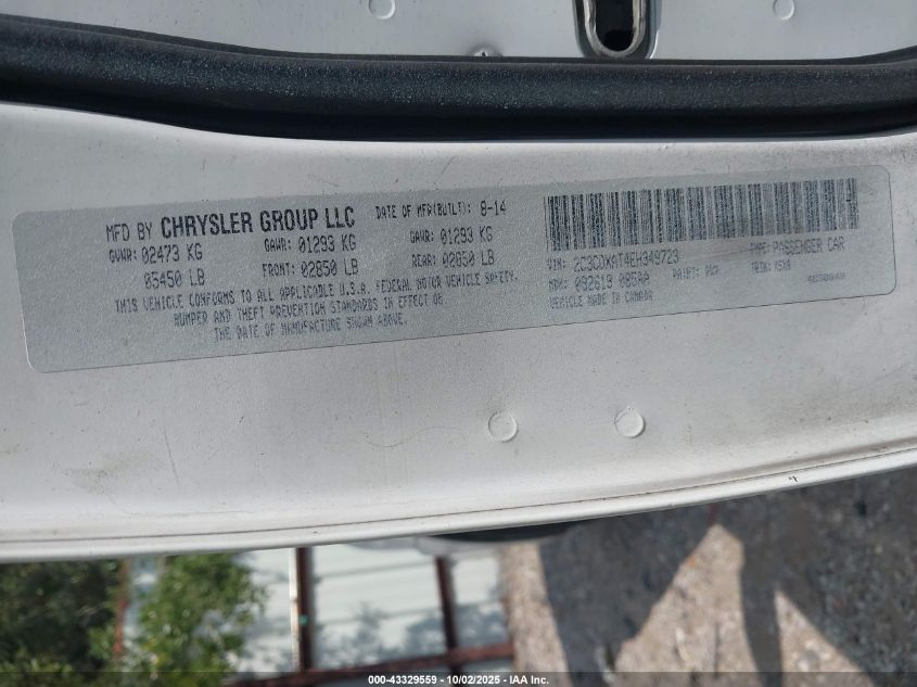 2014 Dodge Charger Police VIN: 2C3CDXAT4EH349723 Lot: 43329559