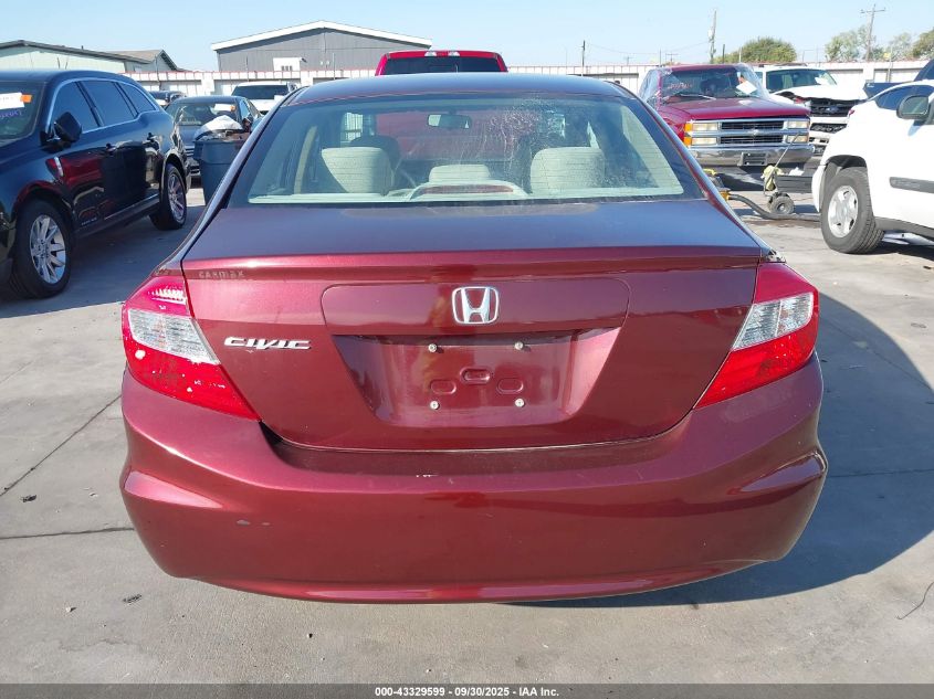 2012 Honda Civic Lx VIN: 19XFB2F56CE056779 Lot: 43329599