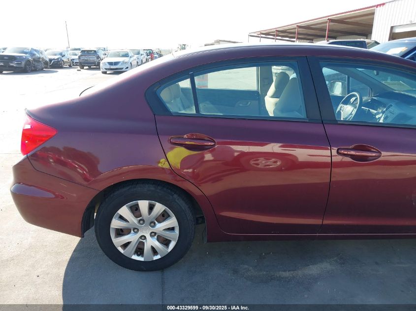 2012 Honda Civic Lx VIN: 19XFB2F56CE056779 Lot: 43329599