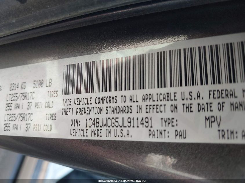 2018 JEEP WRANGLER JK RUBICON 4X4 - 1C4BJWCG5JL911491