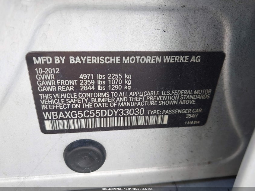 2013 BMW 528I - WBAXG5C55DDY33030