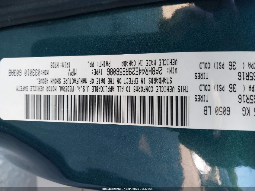 2009 Chrysler Town & Country Lx VIN: 2A8HR44E29R656086 Lot: 43329769