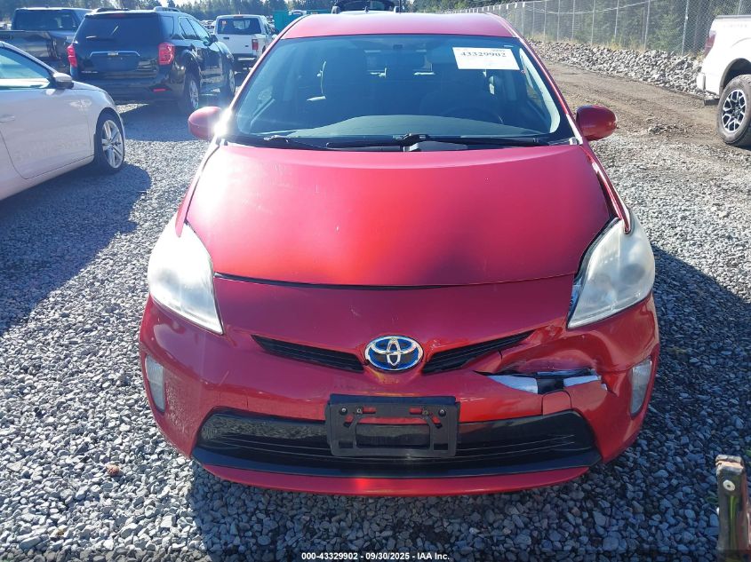 2012 Toyota Prius Two VIN: JTDKN3DU7C1594013 Lot: 43329902