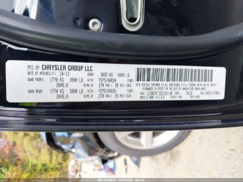 2014 Ram 1500 Express VIN: 1C6RR7KT2ES181148 Lot: 43330072