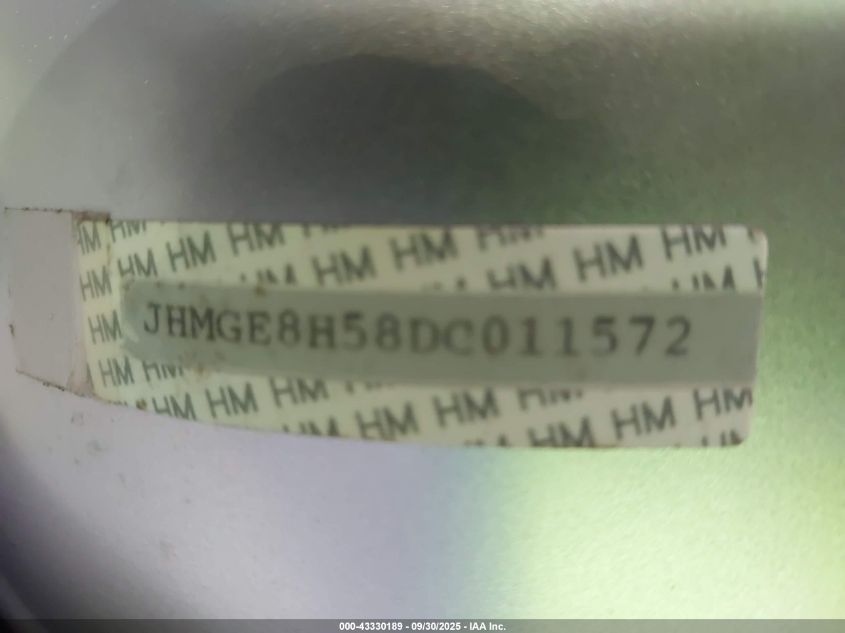 2013 Honda Fit VIN: JHMGE8H37DC062088 Lot: 43330189