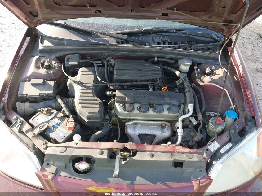 2003 Honda Civic Lx VIN: 2HGES16513H624917 Lot: 43330355