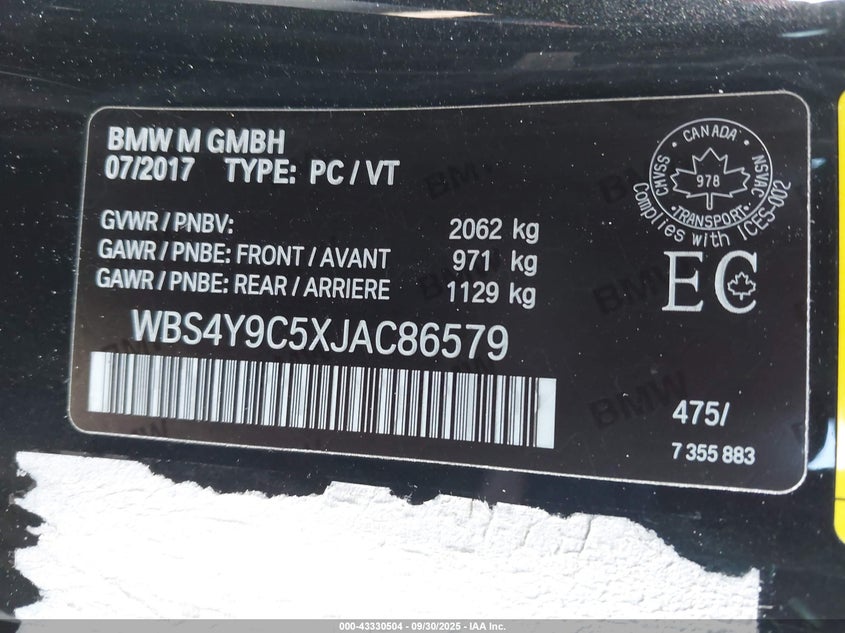 2018 BMW M4 - WBS4Y9C5XJAC86579