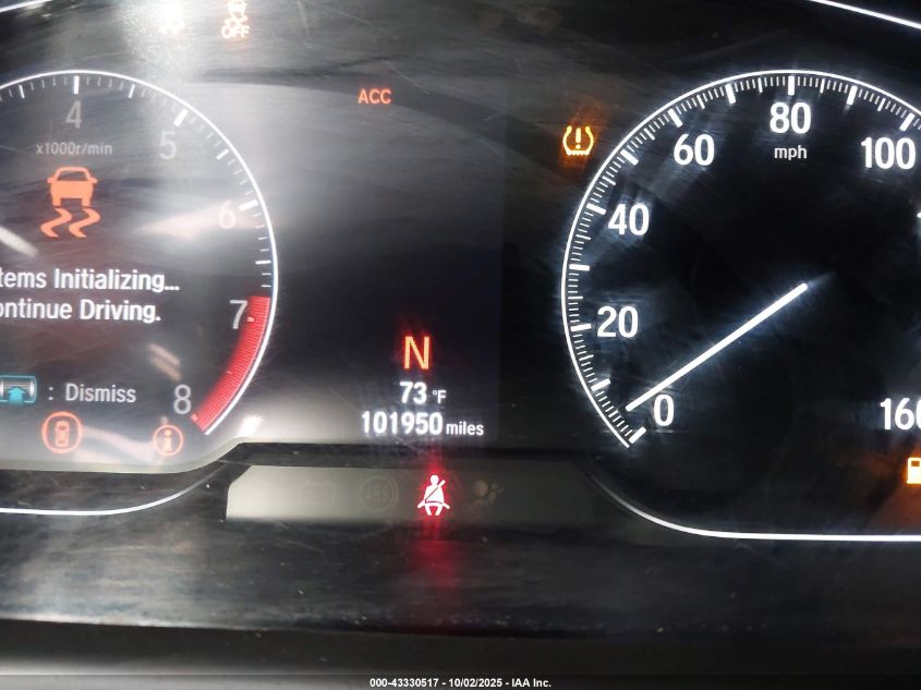 2018 Honda Accord Ex-L 2.0T VIN: 1HGCV2F51JA000356 Lot: 43330517