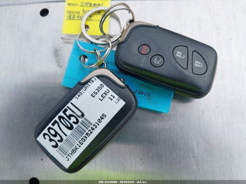 2011 Lexus Es 350 VIN: JTHBK1EGXB2431045 Lot: 43330566