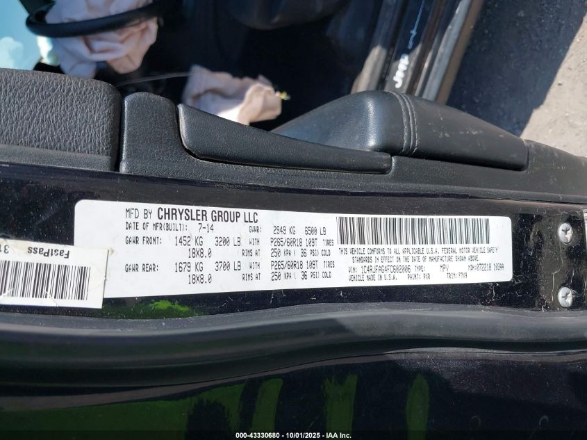 2015 Jeep Grand Cherokee Laredo VIN: 1C4RJFAG4FC602006 Lot: 43330680