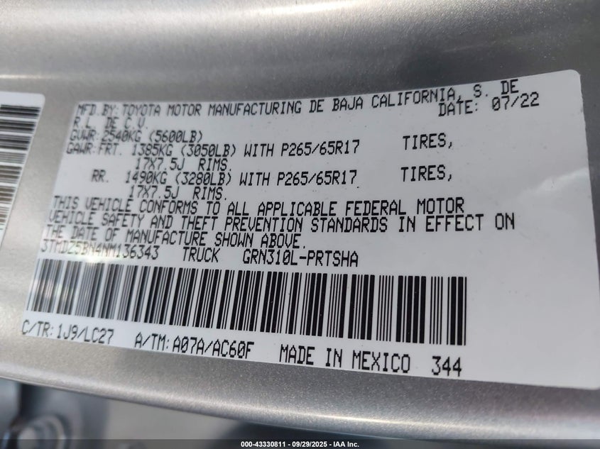 2022 TOYOTA TACOMA TRD SPORT - 3TMDZ5BN4NM136343