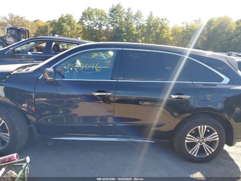 2017 Acura Mdx VIN: 5FRYD4H34HB027744 Lot: 43331046