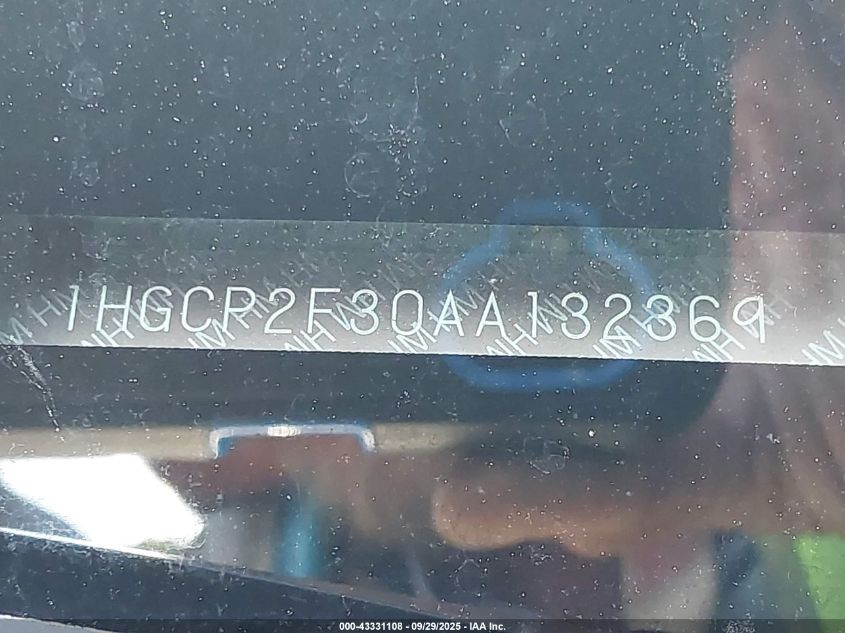 2010 Honda Accord 2.4 Lx VIN: 1HGCP2F30AA132369 Lot: 43331108
