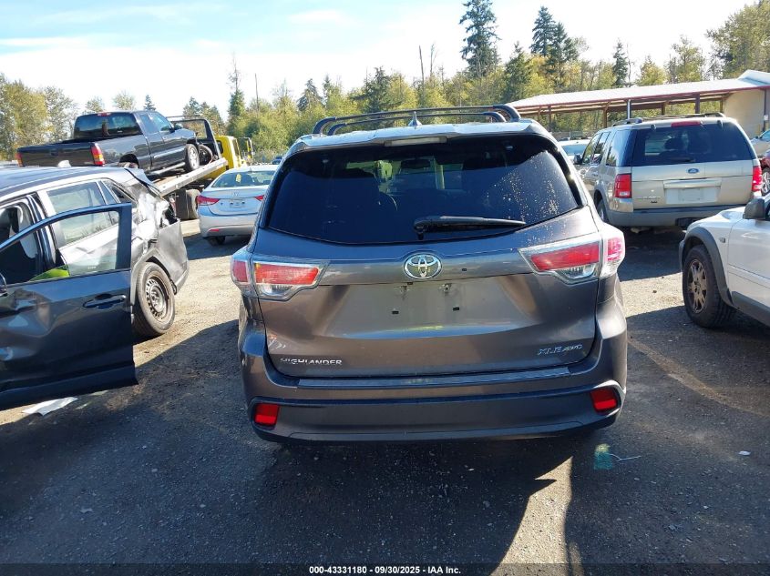 2016 Toyota Highlander Xle V6 VIN: 5TDJKRFH3GS319268 Lot: 43331180