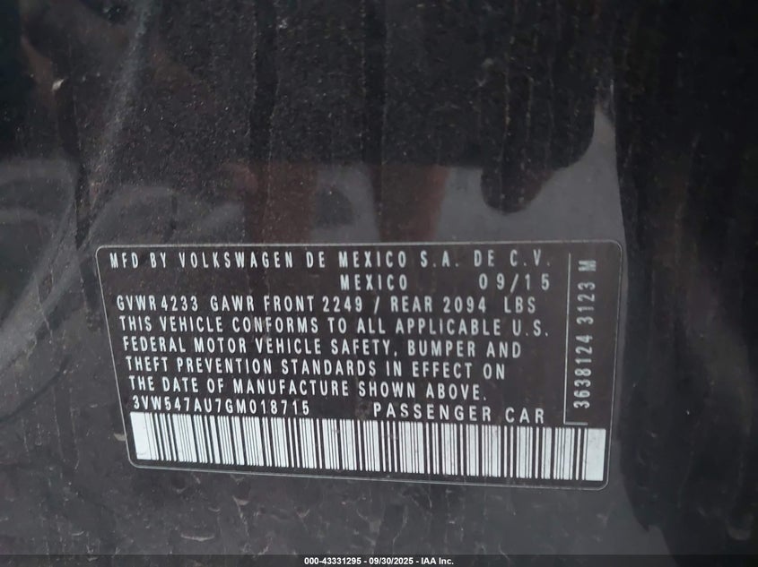 2016 VOLKSWAGEN GOLF GTI AUTOBAHN W/PERFORMANCE PACKAGE 4-DOOR - 3VW547AU7GM018715