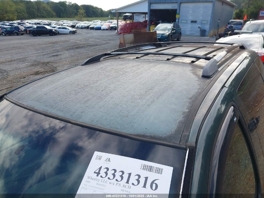 2000 Toyota Sienna Le VIN: 4T3ZF13C6YU205637 Lot: 43331316