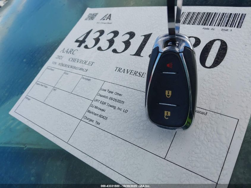 2021 Chevrolet Traverse Fwd Ls VIN: 1GNERFKW0MJ149628 Lot: 43331580