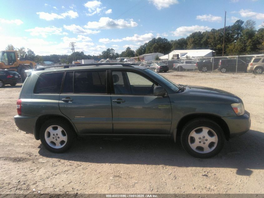 2007 Toyota Highlander Limited V6 VIN: JTEEP21A670210385 Lot: 43331596