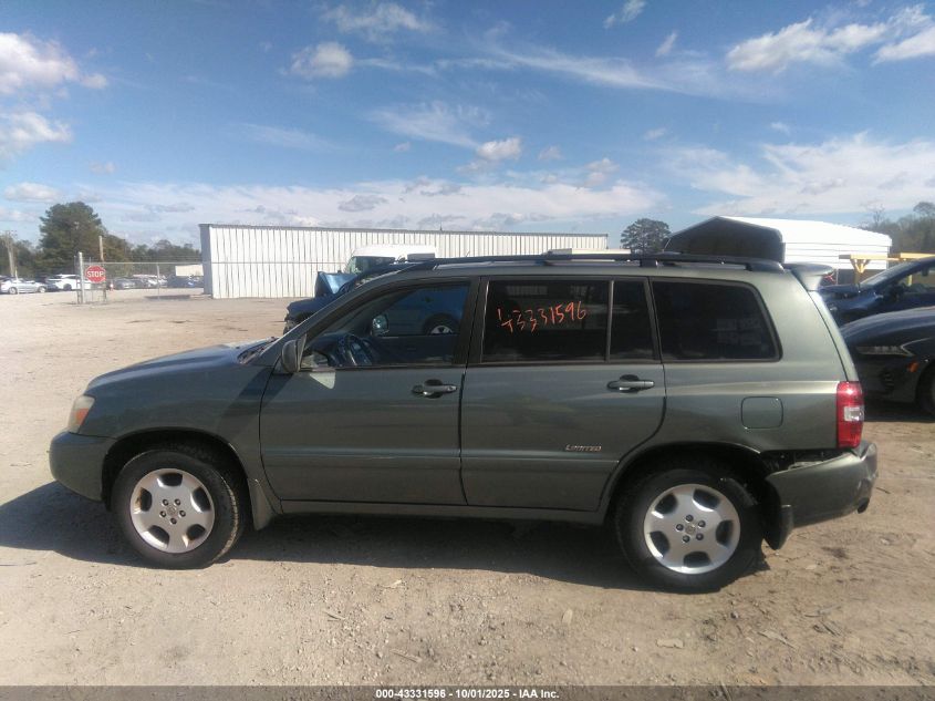 2007 Toyota Highlander Limited V6 VIN: JTEEP21A670210385 Lot: 43331596