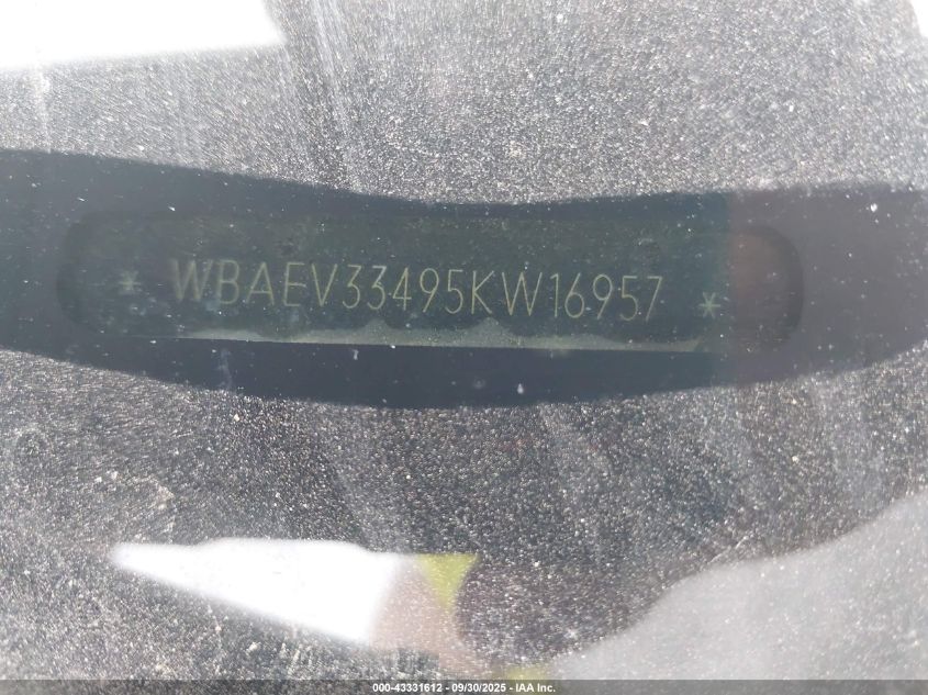 2005 BMW 325I VIN: WBAEV33495KW16957 Lot: 43331612