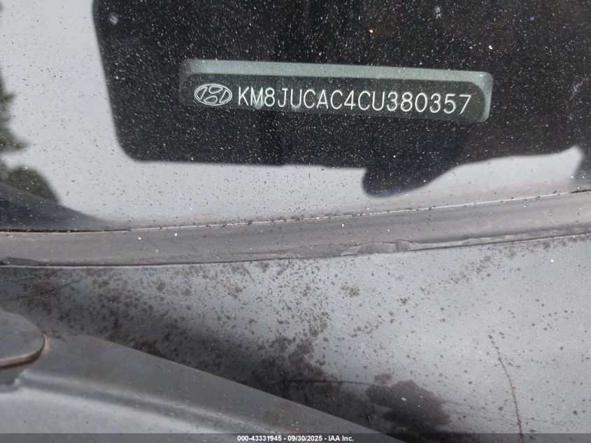 2012 Hyundai Tucson Limited VIN: KM8JUCAC4CU380357 Lot: 43331945