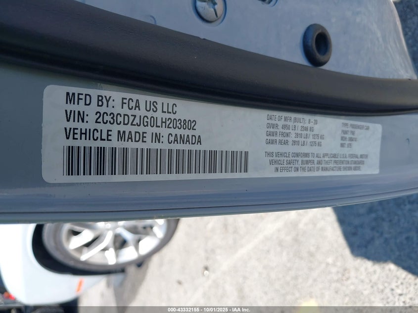 2020 DODGE CHALLENGER GT - 2C3CDZJG0LH203802