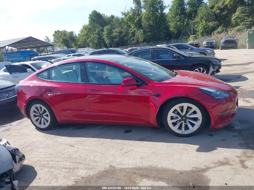 2022 Tesla Model 3 Long Range Dual Motor All-Wheel Drive VIN: 5YJ3E1EB7NF114665 Lot: 43332186