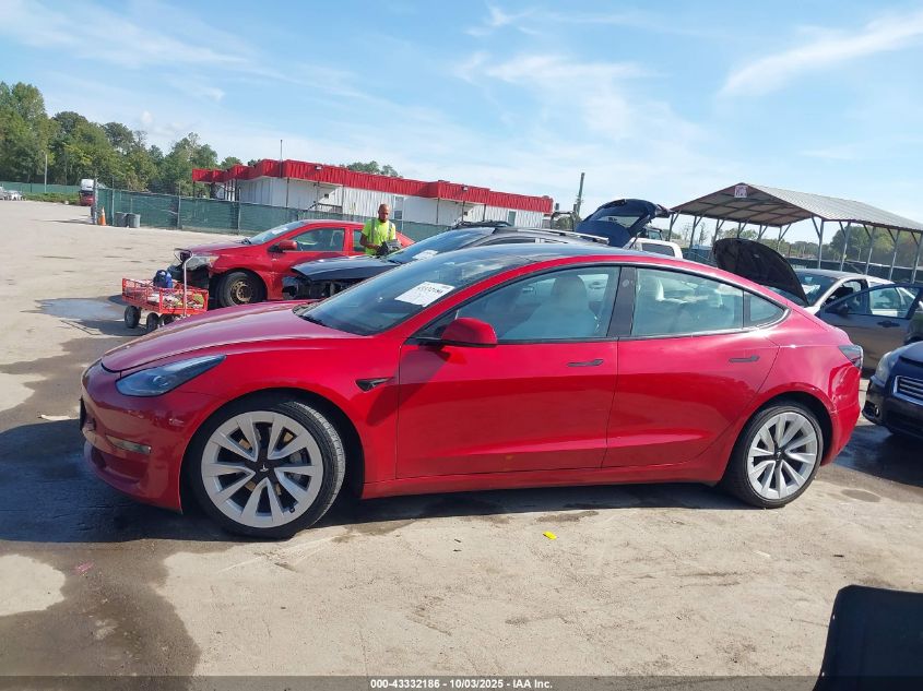 2022 Tesla Model 3 Long Range Dual Motor All-Wheel Drive VIN: 5YJ3E1EB7NF114665 Lot: 43332186