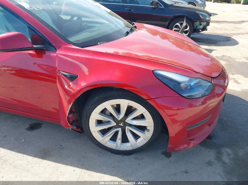 2022 Tesla Model 3 Long Range Dual Motor All-Wheel Drive VIN: 5YJ3E1EB7NF114665 Lot: 43332186
