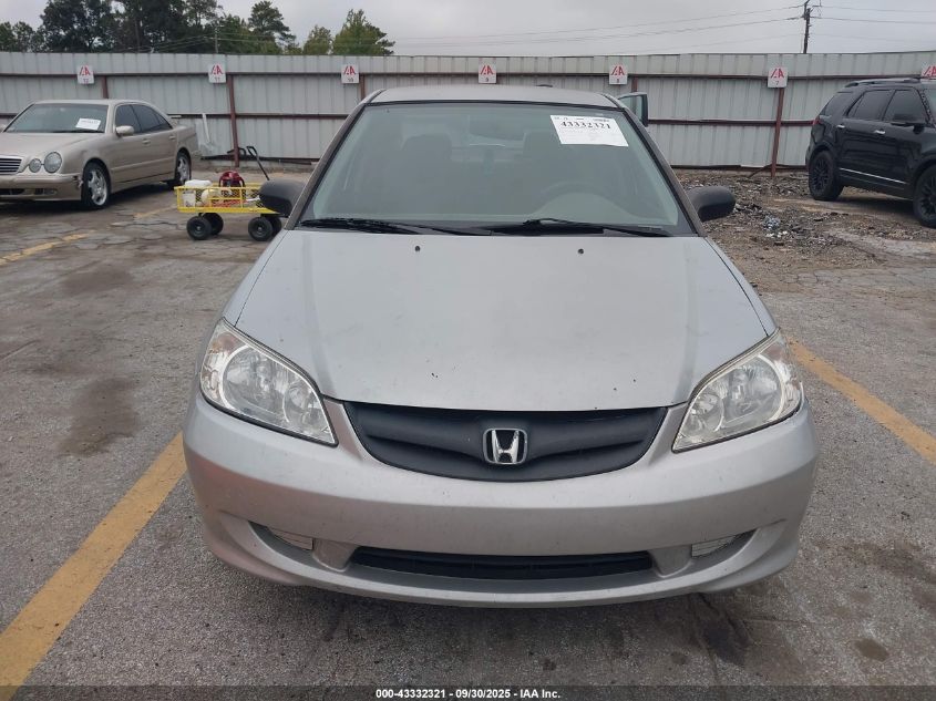 2005 Honda Civic Vp VIN: 2HGES164X5H528911 Lot: 43332321
