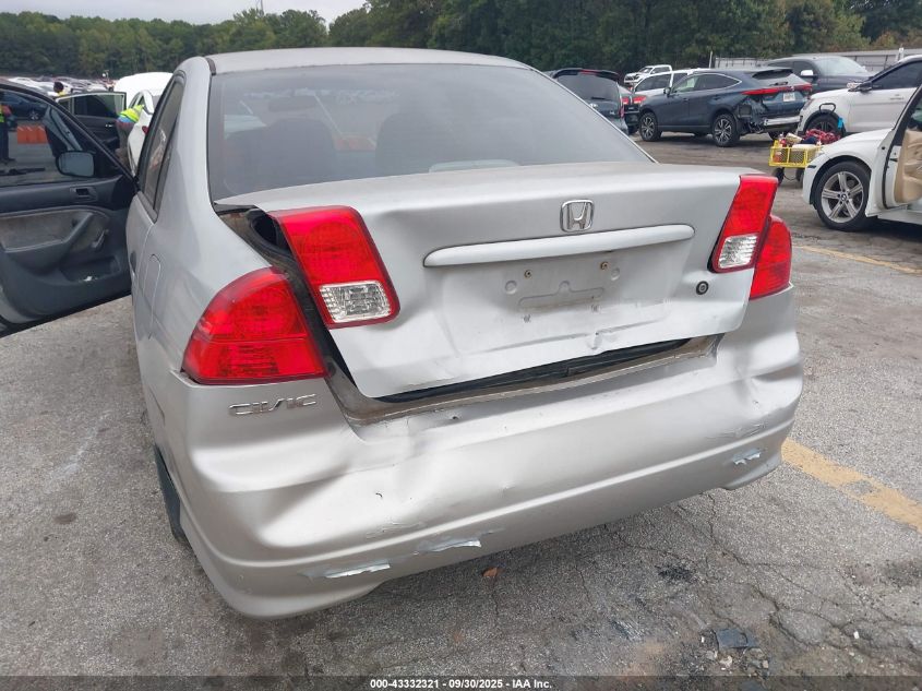 2005 Honda Civic Vp VIN: 2HGES164X5H528911 Lot: 43332321