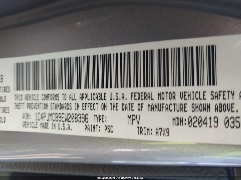 2014 JEEP CHEROKEE LATITUDE - 1C4PJMCB9EW208396