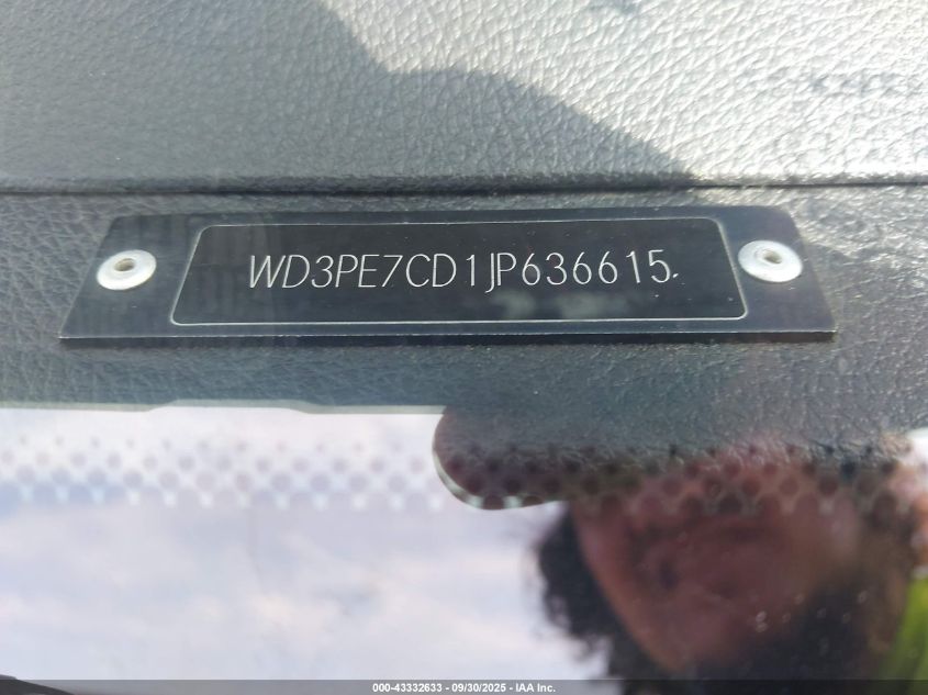2018 Mercedes-Benz Sprinter 2500 Standard Roof V6 VIN: WD3PE7CD1JP636615 Lot: 43332633
