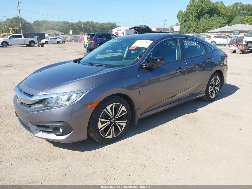 2017 Honda Civic Ex-L grey sedan gasoline 19XFC1F7XHE024322 photo #3