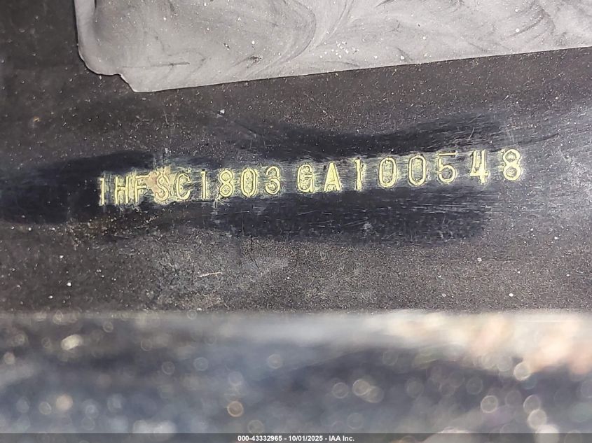 1986 Honda Vt1100 C VIN: 1HFSC1803GA100548 Lot: 43332965