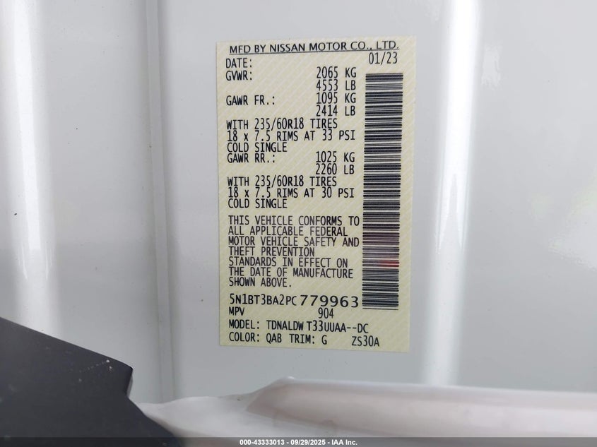 2023 NISSAN ROGUE SV FWD - 5N1BT3BA2PC779963