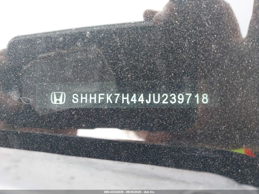 2018 Honda Civic Sport VIN: SHHFK7H44JU239718 Lot: 43333039