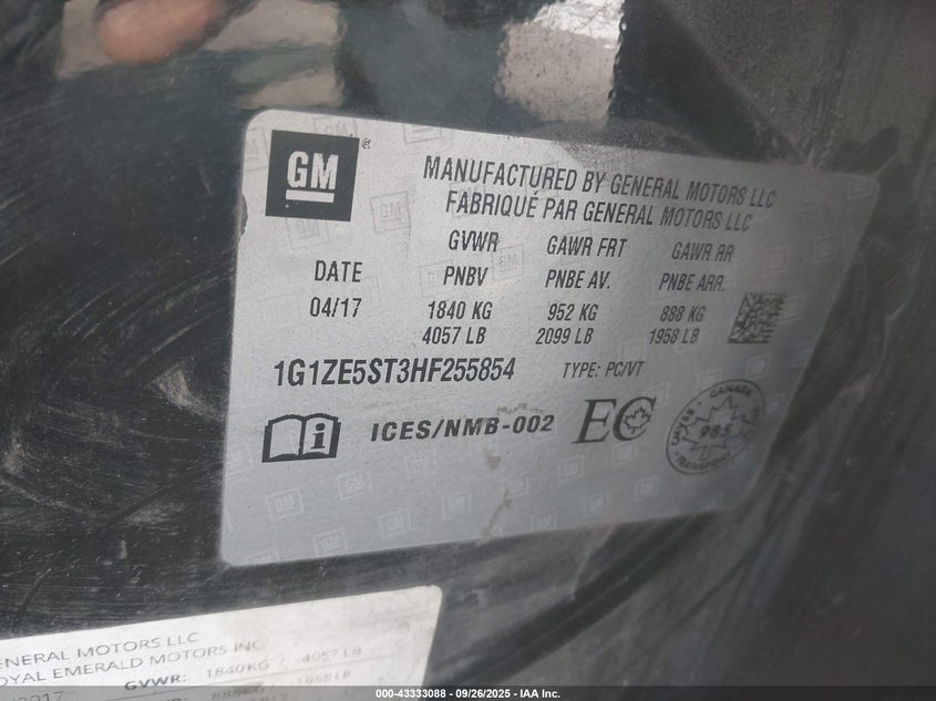 2017 CHEVROLET MALIBU 1LT - 1G1ZE5ST3HF255854