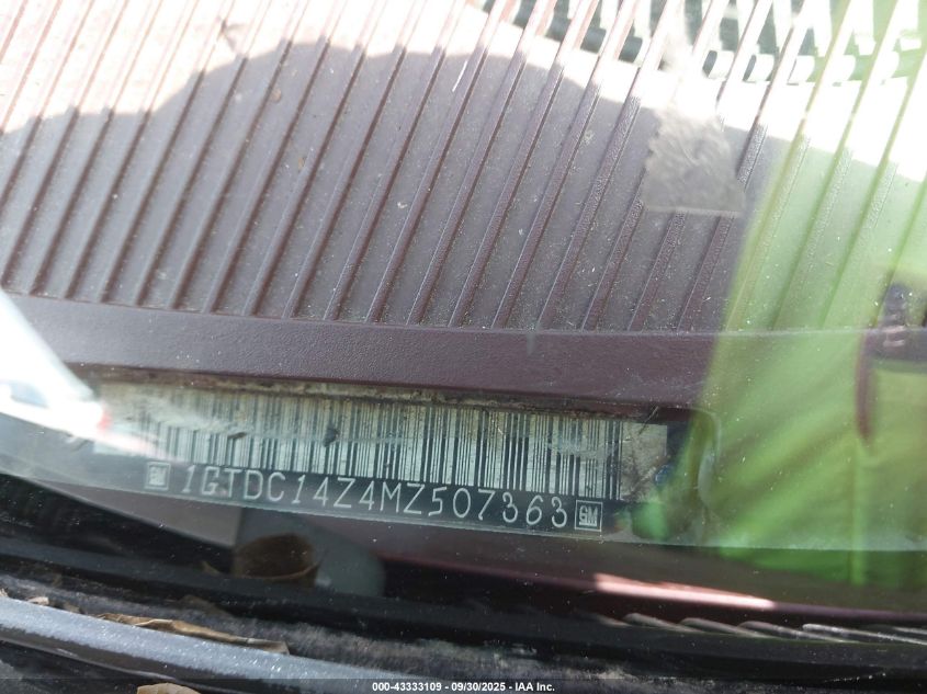 1991 GMC Sierra C1500 VIN: 1GTDC14Z4MZ507363 Lot: 43333109