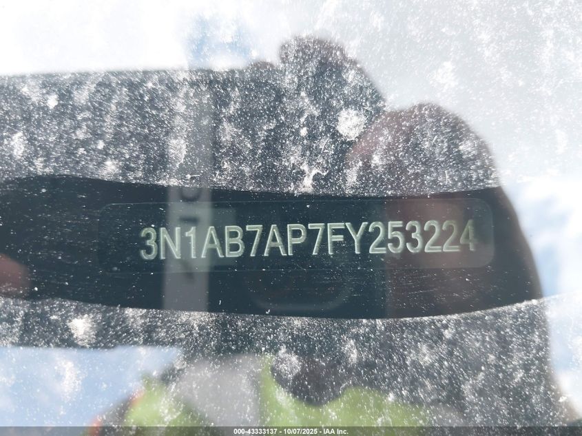 2015 Nissan Sentra S VIN: 3N1AB7AP7FY253224 Lot: 43333137