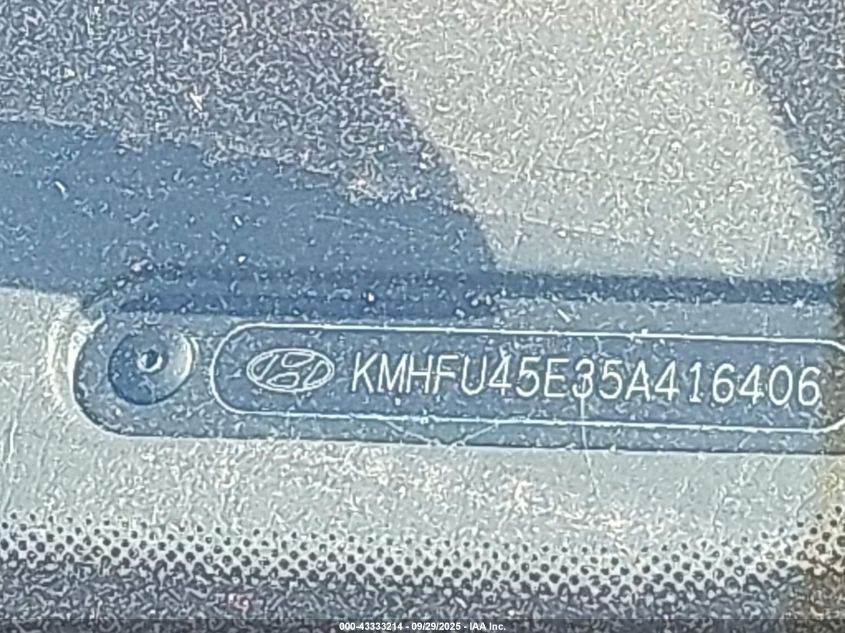2005 Hyundai Xg350 L VIN: KMHFU45E35A416406 Lot: 43333214