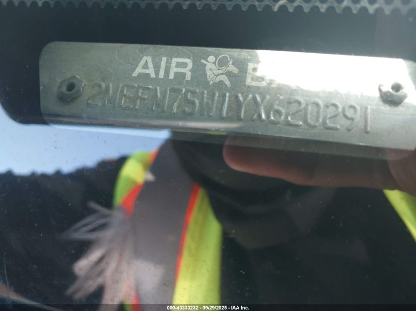 2000 Mercury Grand Marquis Ls VIN: 2MEFM75W1YX620291 Lot: 43333232