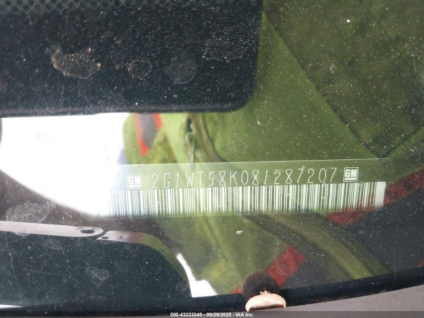 2008 Chevrolet Impala Lt VIN: 2G1WT58K081287207 Lot: 43333349