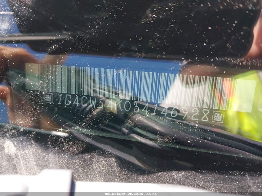 2003 Buick Park Avenue VIN: 1G4CW54K034146928 Lot: 43333382