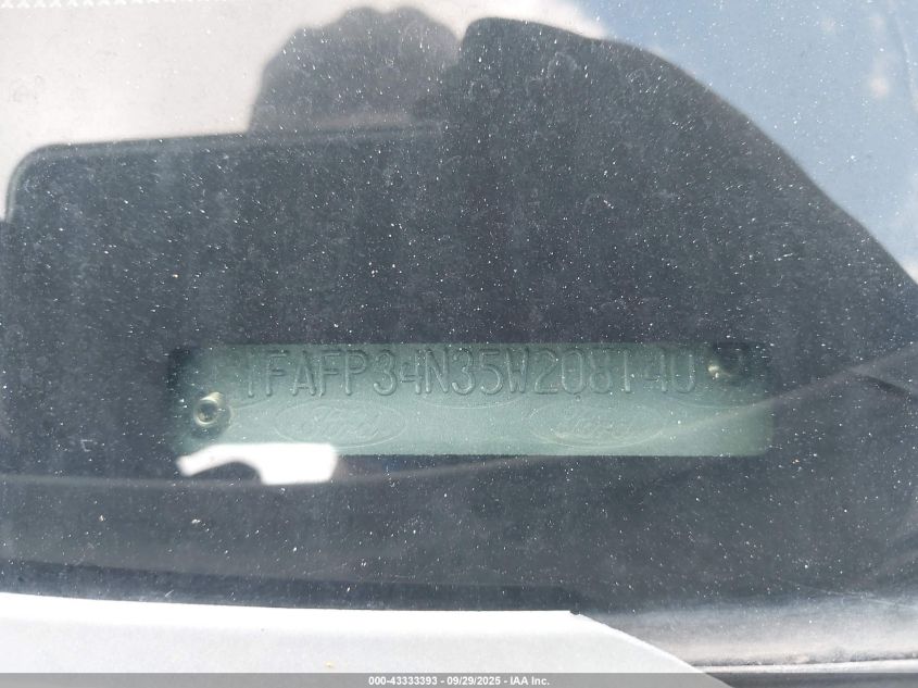 2005 Ford Focus Zx4 VIN: 1FAFP34N35W208140 Lot: 43333393