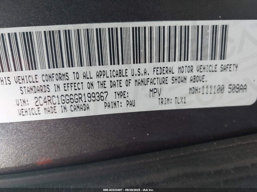 2016 CHRYSLER TOWN & COUNTRY LIMITED PLATINUM - 2C4RC1GG6GR199367