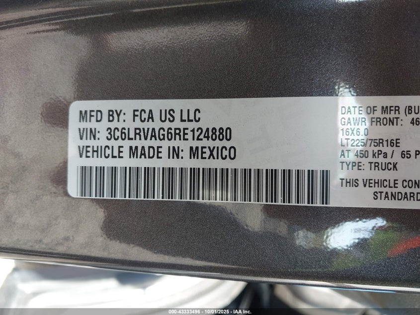2024 RAM PROMASTER 1500 SLT LOW ROOF 136 WB - 3C6LRVAG6RE124880