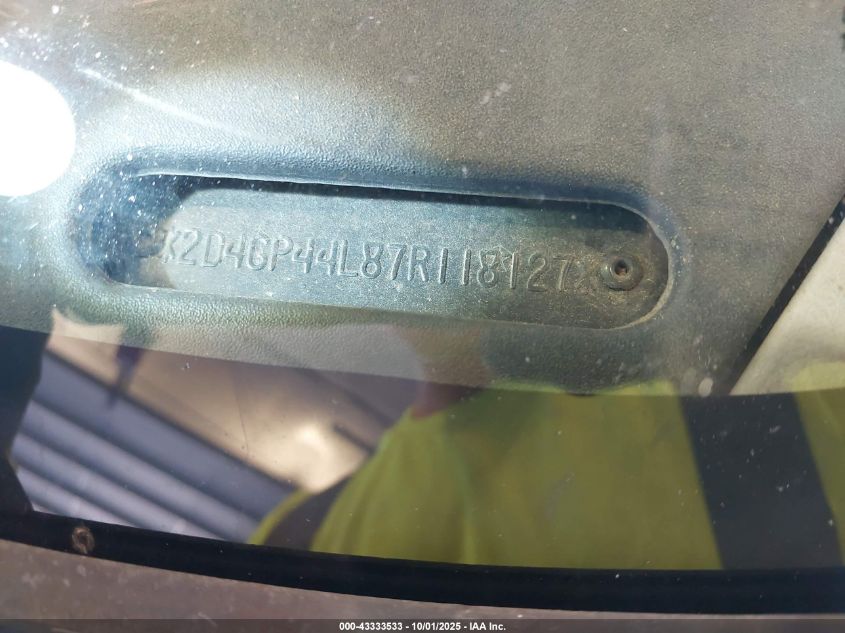 2007 Dodge Grand Caravan Sxt VIN: 2D4GP44L87R118127 Lot: 43333533